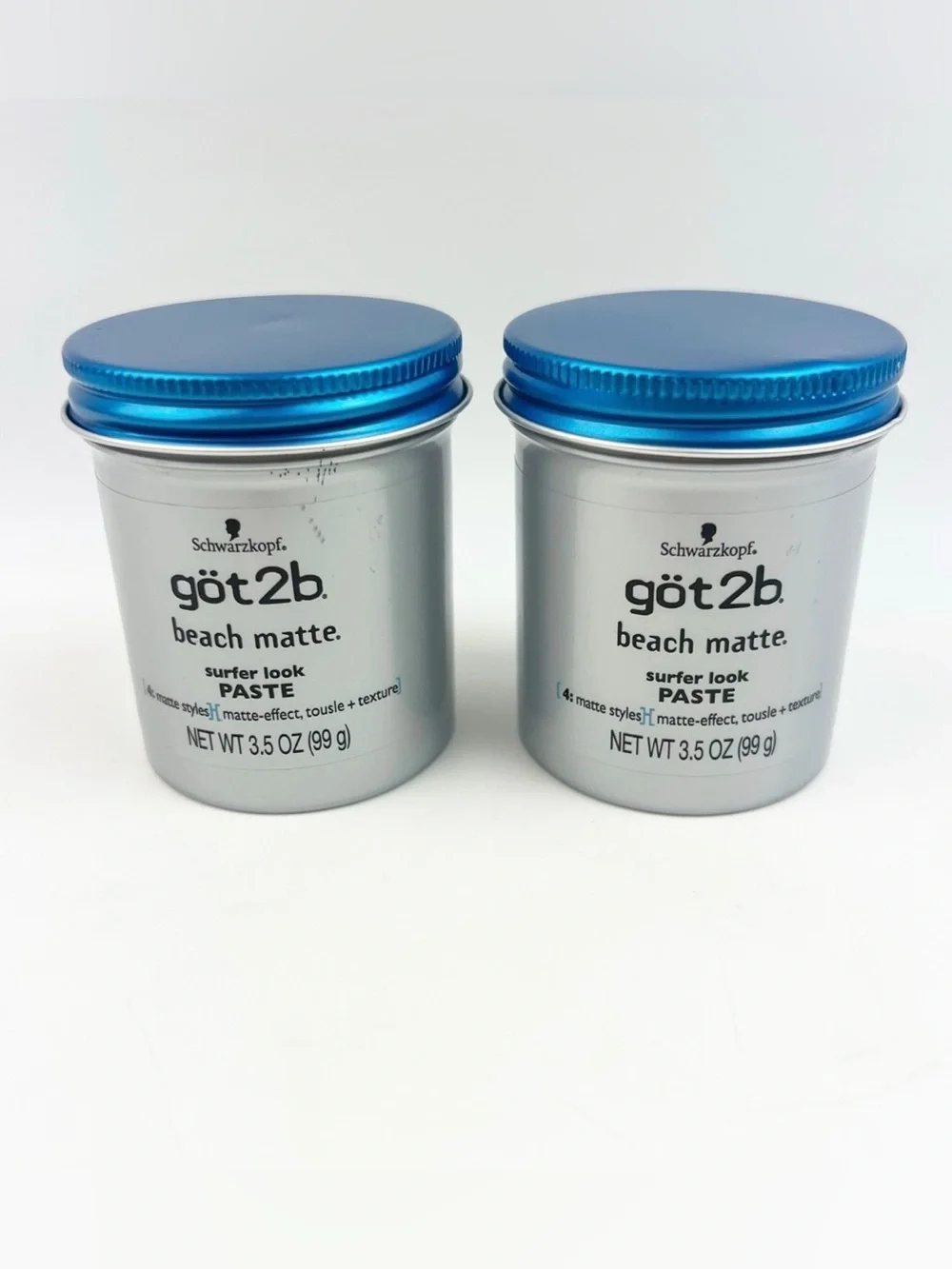 TWO Schwarzkopf Got2B Beach Matte Surfer Look Paste 3.5 oz ea New